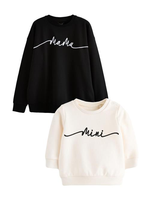 Next Sweatshirt 'Mana und Mini '  sort / hvid