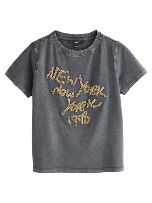 Se Next Shirts 'New York'  mørkegul / stone ved About You