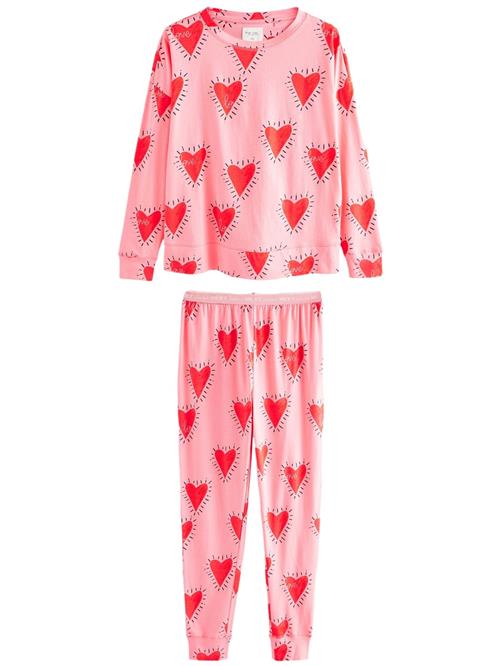 Next Pyjamas  lys pink / brandrød / sort / hvid