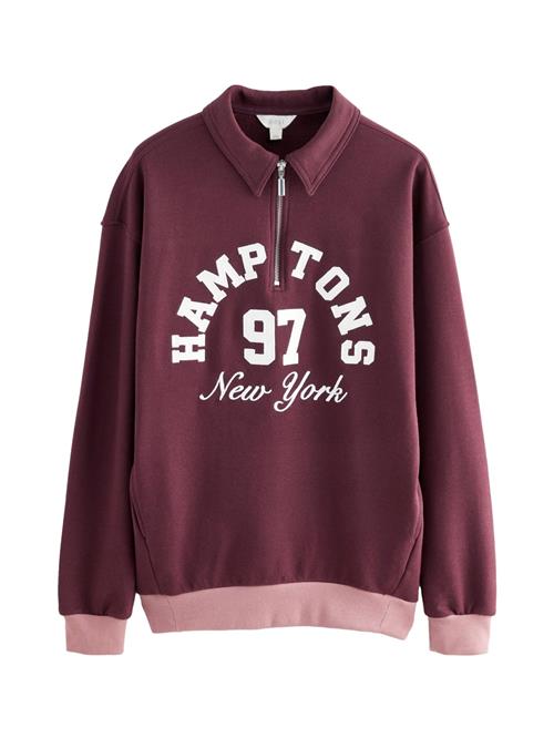 Se Next Sweatshirt 'Hamptons New York'  lyserød / burgunder / hvid ved About You