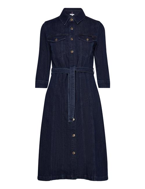 Dnm Midi Belted Dress Cler Tommy Hilfiger Blue