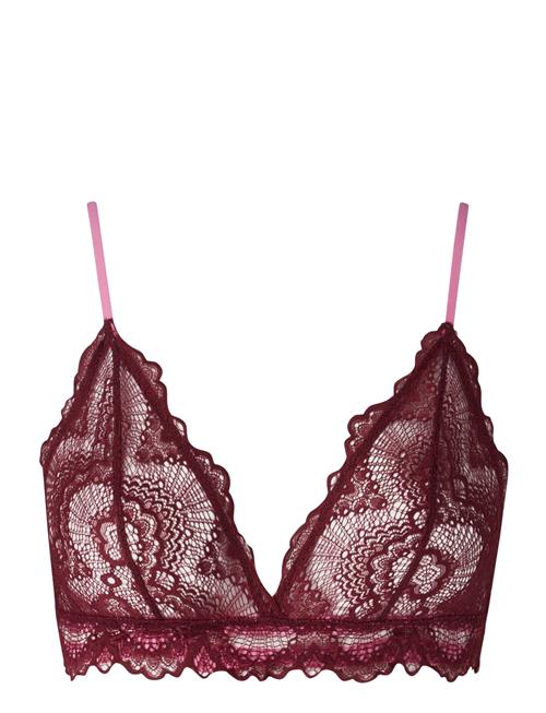 Lace Triangle Bralette Understatement Underwear Burgundy