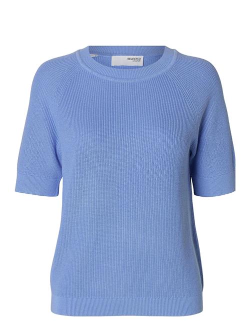 Slfelinna New Ss Knit Top Noos Selected Femme Blue