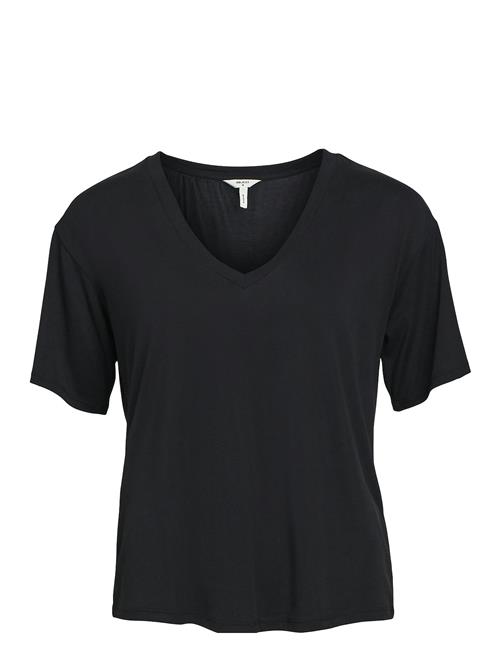 Objannie Re S/S V-Neck Top Noos Object Black