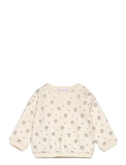 Printed Cotton Sweatshirt Mango Cream