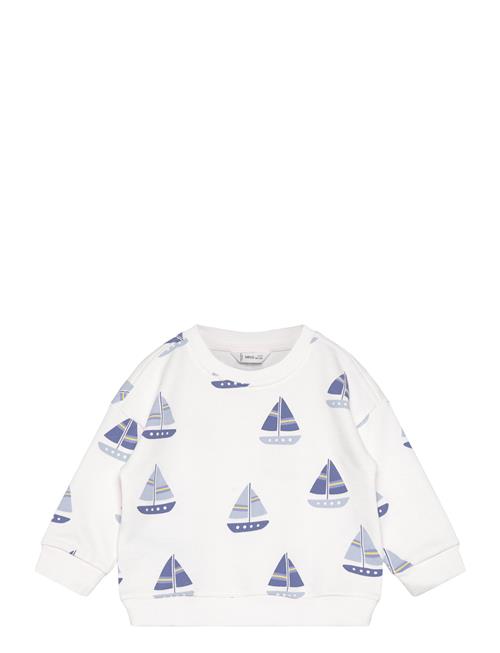 Printed Cotton Sweatshirt Mango White