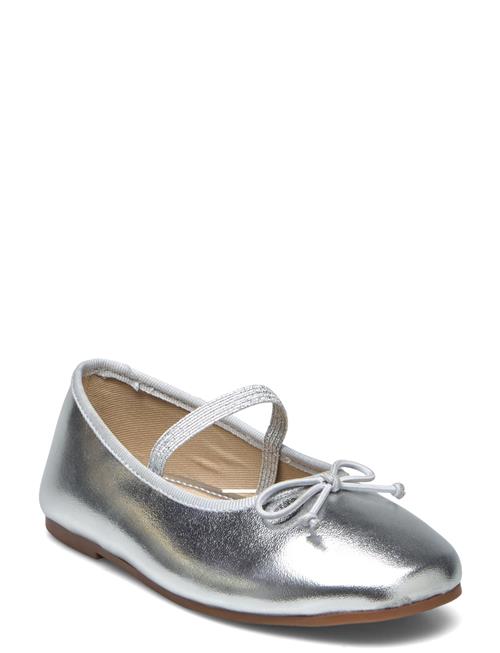 Metallic Strap Ballerinas Mango Silver