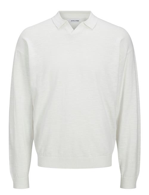 Jack & Jones Jjcolin Slub Knit Polo Ls Jack & J S White