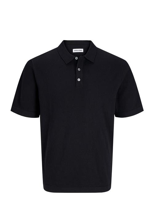 Jack & Jones Jjeemil Knit Relaxed Polo Ss Sn Jack & J S Black