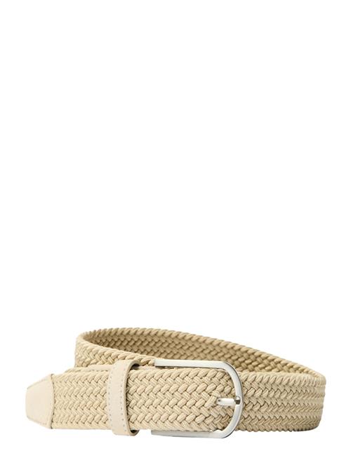 Slhtom Braided Textile Belt Selected Homme Beige