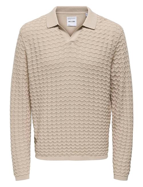 Onsantonio Ls 12 Resort Crochet Polo ONLY & SONS Beige