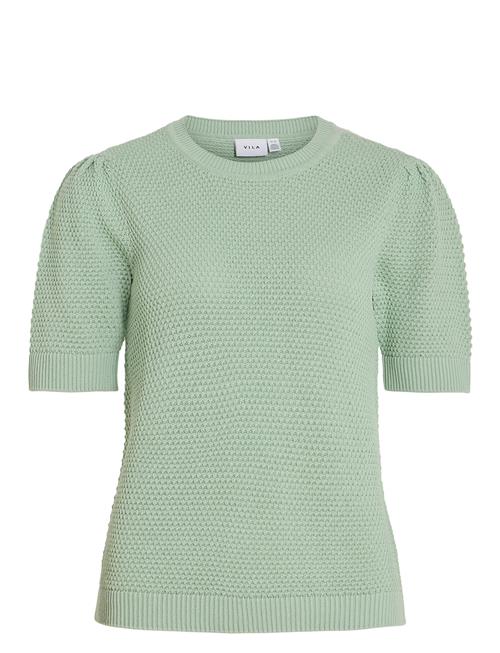 Vidalo O-Neck S/S Knit Top - Noos Vila Green