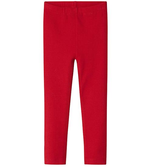 Name It Leggins - NmfDagnes - Chinese Red m. Hulmønster