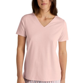 Calida Favourites Sleep Shirt Short-Sleeve Rosa stribet bomuld Large Dame