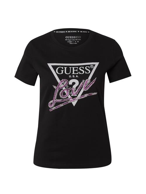 GUESS Shirts 'LOVE'  pink / sort / hvid