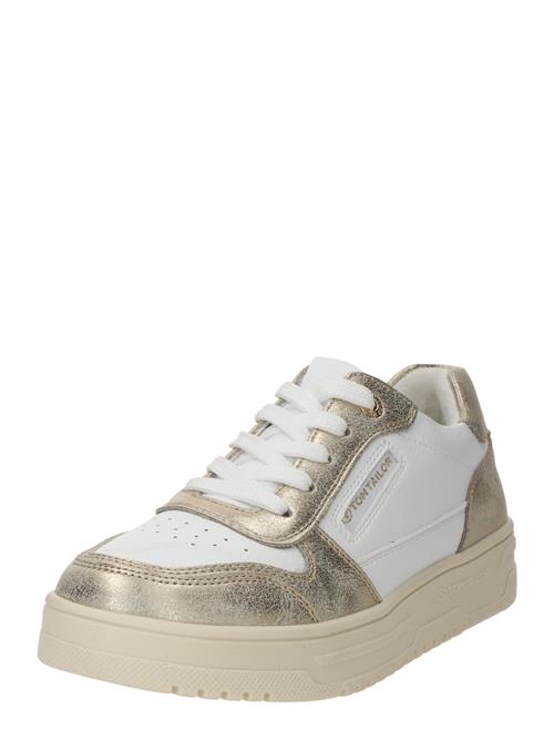 TOM TAILOR Sneaker low  guld / hvid