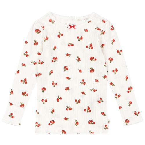 Konges Sløjd GOTS Minnie Langærmet Top Rose Red 2 Y  Hvid  2 år  kvinde