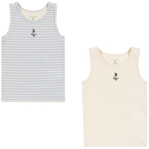 Konges Sløjd GOTS Basic 2-Pack Tanktop Stripe Provence Mix | Blå | 3 years