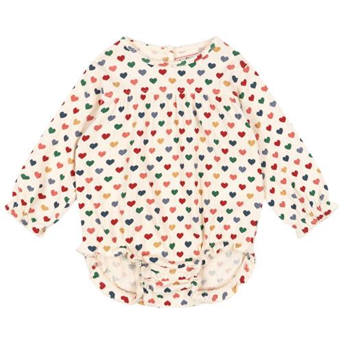 Konges Sløjd Chleo Langærmet Romper Coeur Coloré 9 months  Creme  9 måneder  kvinde