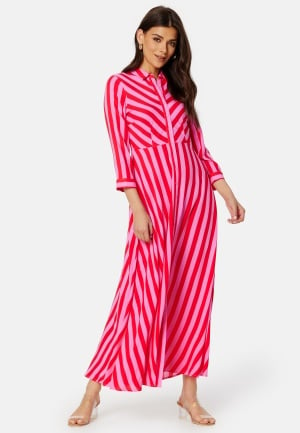 YAS Yassavanna Long Shirt Dress Cyklamen Stripes:BIT L