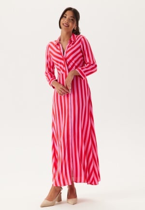 YAS Yassavanna Long Shirt Dress Cyklamen Stripes:BIT S