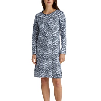 Calida Favourites Sleep Long-Sleeves Nightdress Marineblå bomuld Small Dame