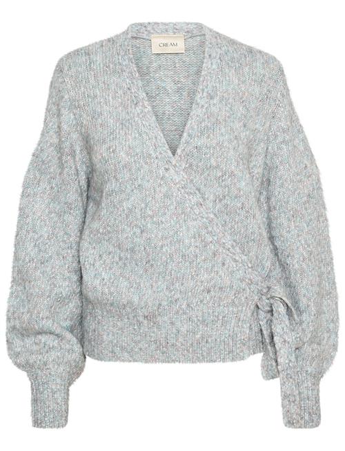 Kiaracr Knit Wrap Blouse Cream Grey