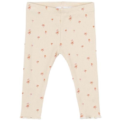 The New Siblings GOTS Noella Rib-leggings White Swan 68 cm  Creme  68 cm  kvinde