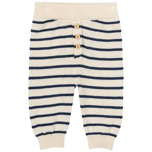 The New Siblings Norton Strikkede Bukser Mood Indigo Striped | Marine blå | 68 cm