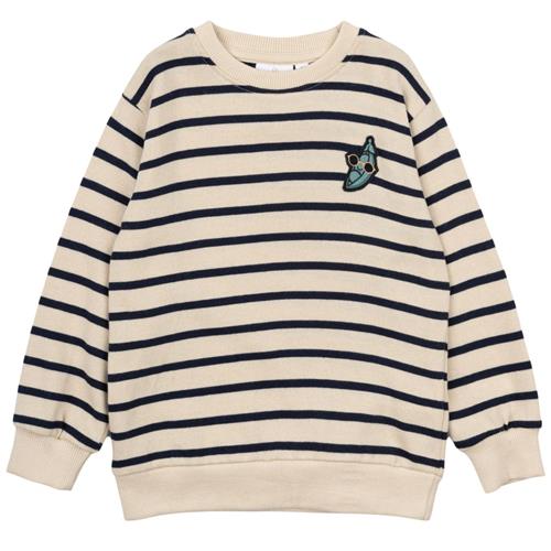 The New Siblings GOTS Nat Sweatshirt Mood Indigo Striped | Marine blå | 92 cm