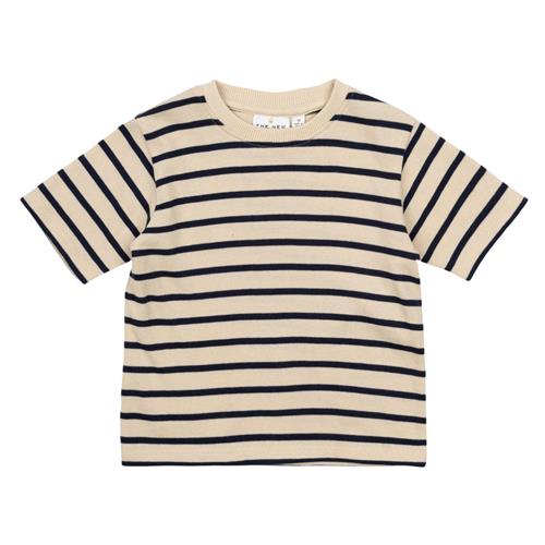 The New Siblings GOTS Nat Uni Tee Mood Indigo Striped | Marine blå | 92 cm