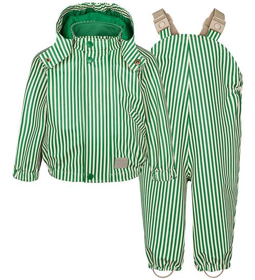 MarMar Regntøj m. Seler - PU - Oddy - Green Stripes