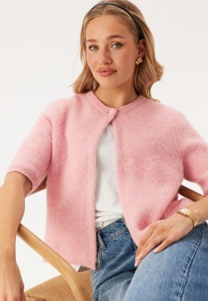 SELECTED FEMME Slfsia Ras 2/4 RIB KNIT CARDIG Bleached Mauve Detail:melange XXL