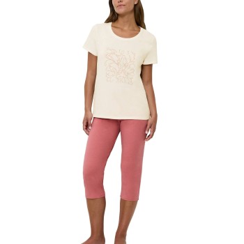 Triumph PK 02 Capri Pyjama Set Rosa/Beige bomuld 38 Dame