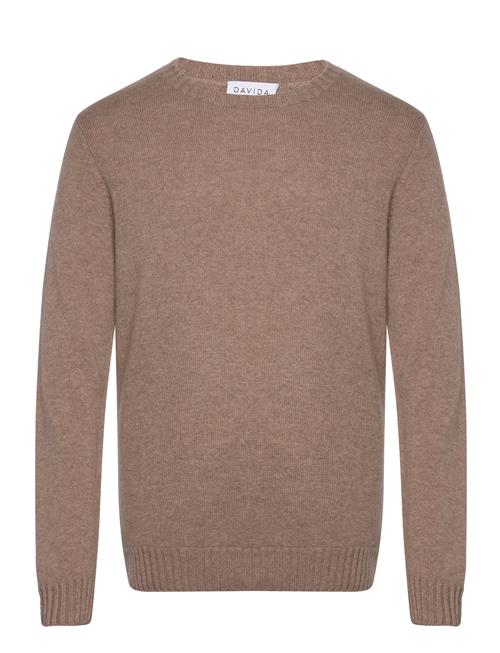 Man Chunky O-Neck Sweater Davida Cashmere Brown