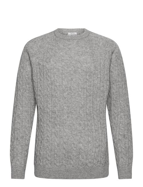 Lambswool Raglan Cable O-Neck Knit Lindbergh Grey