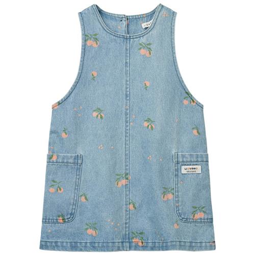 Liewood Angelica Kjole Peach Light Blue Denim 110 cm  Blå  110 cm  kvinde