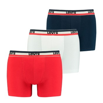 Levis 3P Logo Boxer Brief Marine/Rød bomuld Medium Herre