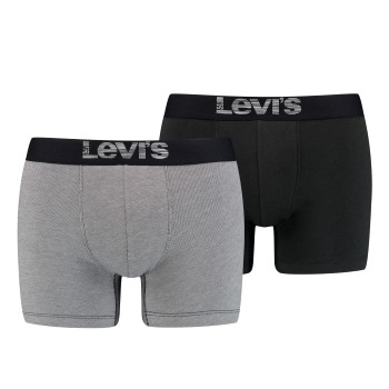 Levis 2P Men Optical Illussion Boxer Brief Grå/Sort bomuld Large Herre