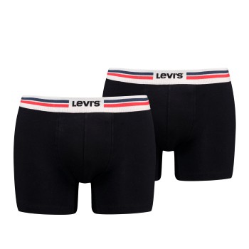 Levis 2P Men Sportswear Logo Boxer Brief Sort bomuld Small Herre