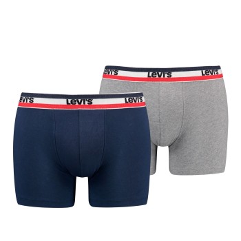 Levis 2P Sportswear Logo Base Boxer Blå/Grå bomuld Large Herre