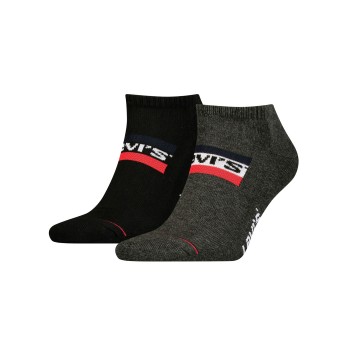 Levis Strømper 2P Sportswear Logo Low Cut Sock Grå/Sort Str 39/42