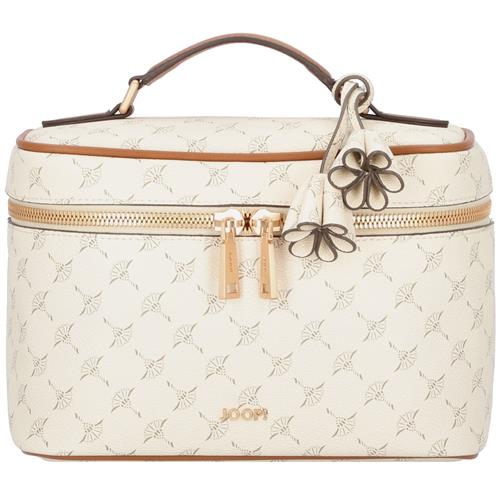JOOP! Kosmetiktaske 'Cortina 1.0 Flora'  mørkebeige / karamel / offwhite