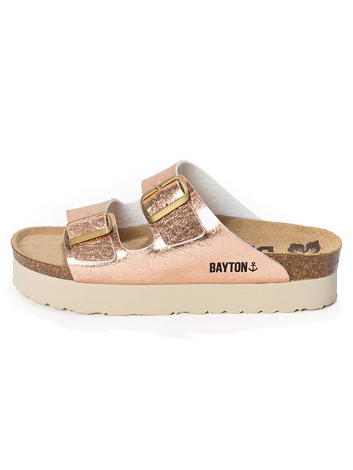 Bayton Pantoletter 'JAPET'  lysebrun / rosa guld / sort