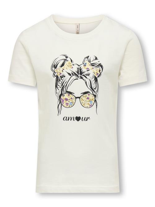ONLY GIRLS Bluser & t-shirts 'KOGKita Sylvia'  pastelgul / lilla / sort / hvid
