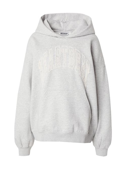 WEEKDAY Sweatshirt 'Tony'  grå-meleret / hvid