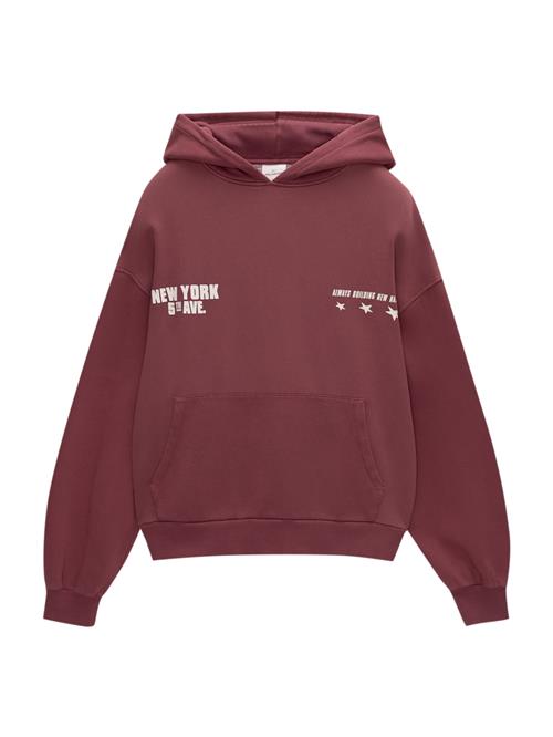 Pull&Bear Sweatshirt  bordeaux / hvid