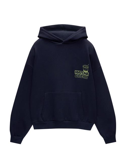 Pull&Bear Sweatshirt 'MATCHA'  navy / lime