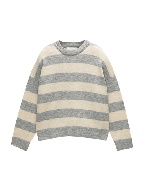 Se Pull&Bear Pullover 'PACIFIC'  grå-meleret / offwhite ved About You