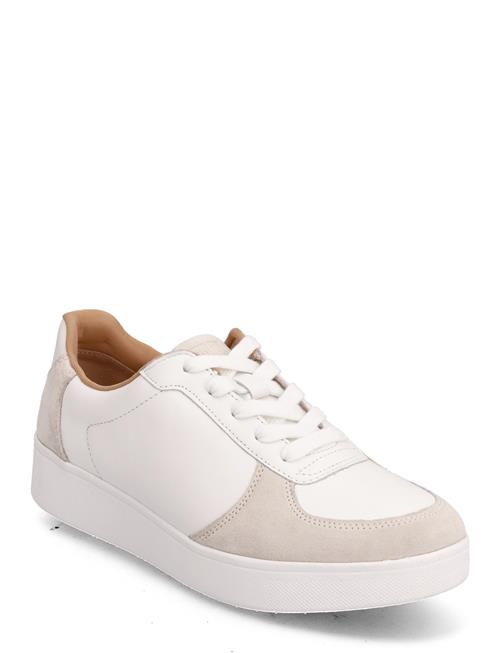 Se Rally Leather/Suede Panel Sneakers FitFlop White ved Booztlet